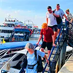 Phuket Ferry is the Best ferry from Phuket to Phi Phi Island departs at 08:30 and 15:00 for the last trip from Phuket. Book Promo Ferry boat Fare 450 ฿ oneway. It is approximately 28 miles and the trip takes 2 hours.